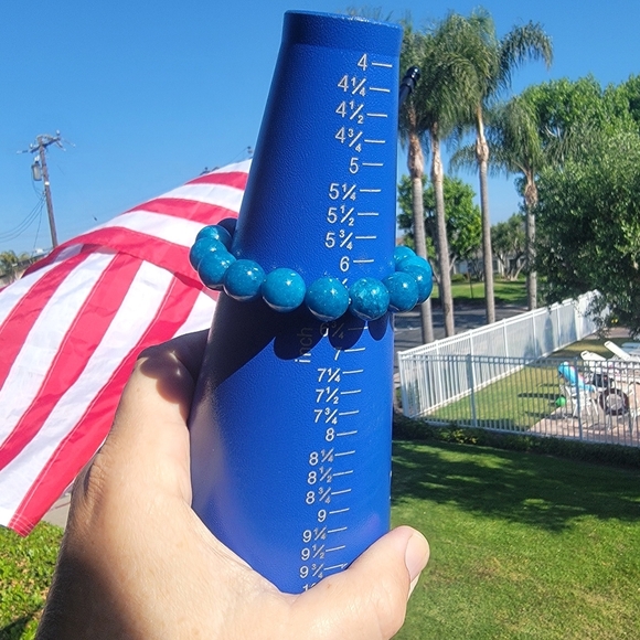 11.5mm Natural Light Blue Apatite Crystal Gemstone Beaded Stretch  Bracelet NEW - Picture 5 of 5